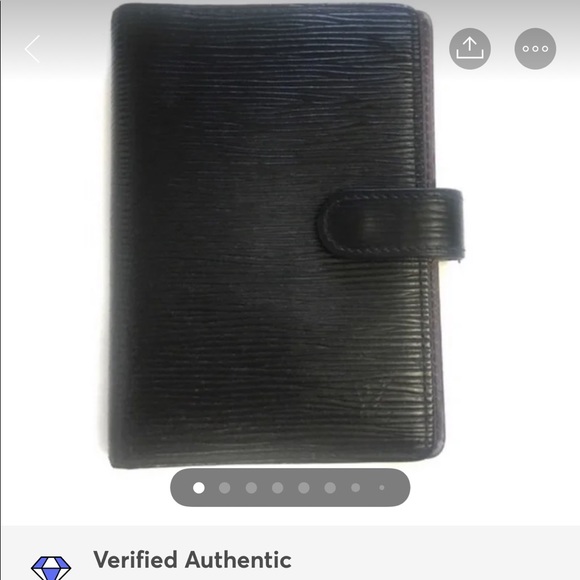Louis Vuitton PM black epi leather agenda/planner
